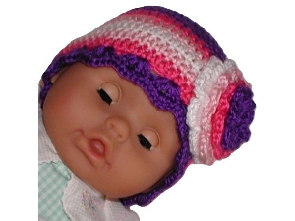 Pink And Purple Hat For Baby Girls