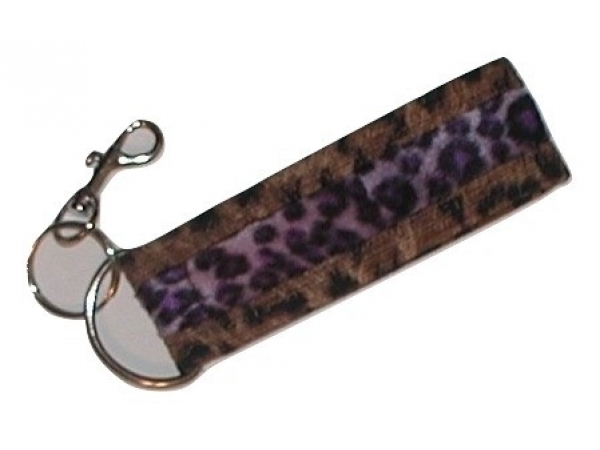 Purple Leopard Key Fob