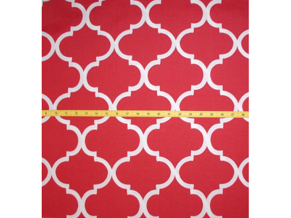 Red Trellis Design Fabric