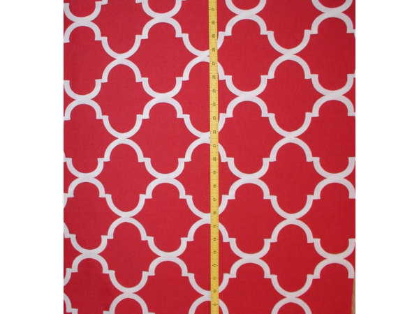 Red Quatrefoil Decorator Fabric