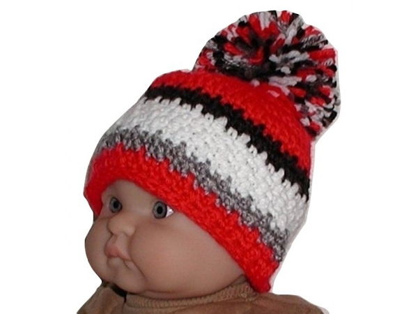 Red Gray Black Baby Boys Hat