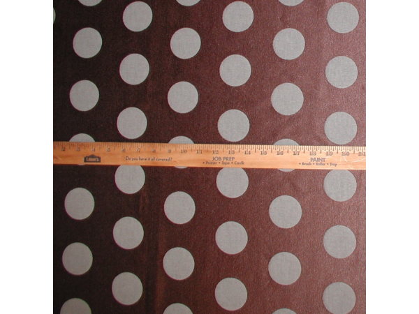Green And Brown Decorator Fabric Giant Polka Dots