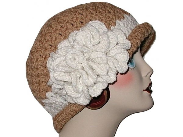 tan flapper hat