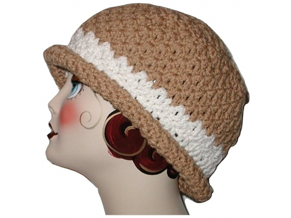 tan and cream hat for women