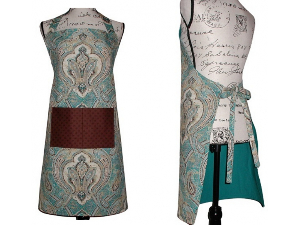 Turquoise Plus Size Up To 2X Lined Apron