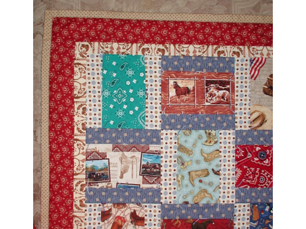 Western Theme Baby Boy Quilt