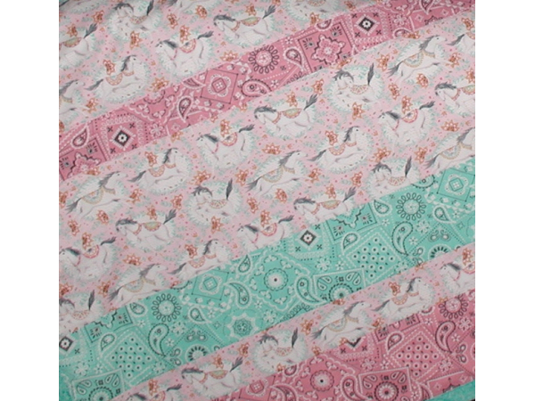 White Horses Baby Girl Quilt