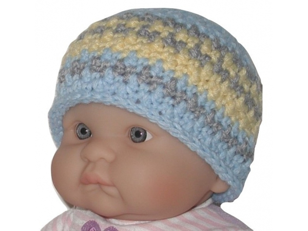 Gray And Blue Hat Beanie Baby Boys