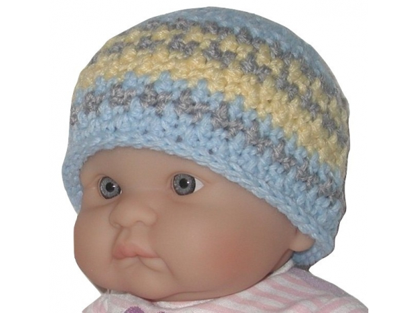 Yellow And Blue Newborns Hat