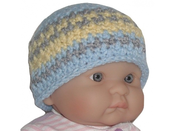 Blue And Yellow Baby Beanie