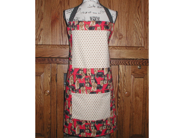Red And Black Dogs Yorkie Apron
