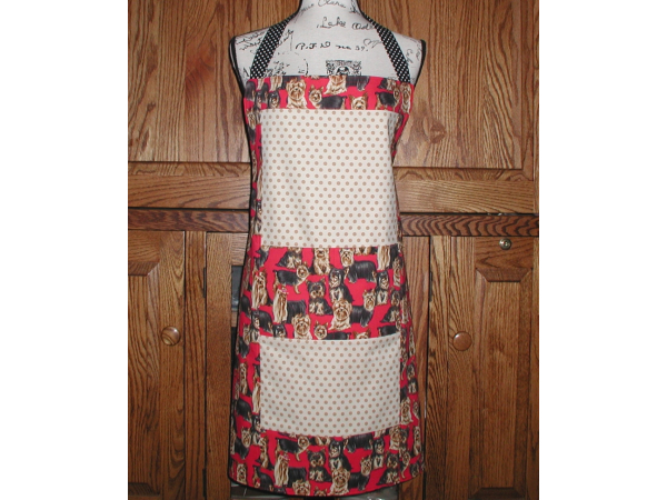Red And Black Dogs Yorkie Apron
