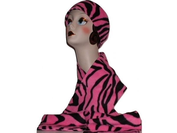 Long Pink Zebra Scarf