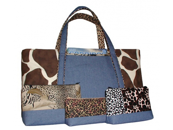 Leopard Zipper Bags With Giraffe Carpet Bag