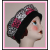 Black And Pink Reversible Beret Hat