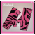 Hot Pink And Black Zebra Fleece Winter Gloves