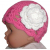 Baby Girls Hat In Hot Pink With A White Flower