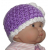 Dark Lavender Hat For Baby Girls White Flower