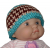 Turquoise And Brown Newborn Boys Hat