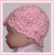 Newborn girl pink hat with a flower