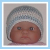 Newborn blue and white hat