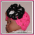 Neon pink and black baby girl hat