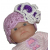 Lavender and purple baby girls hat
