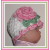 White baby girl hat with pink flower