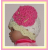 Preemie girl hat cream and yellow with pink flower