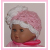 Pink and white flower hat for preemie girls