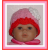 red and pink preemie girl hat