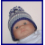 royal blue dusty blue white stripe baby boy hat