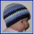 Shades of blue striped hat for newborn boys