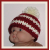 burgundy red and cream baby boy hat