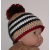 tan black and white stripes hat for baby boys