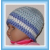 Blue and white striped baby boys hat