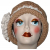 tan and off white flapper hat