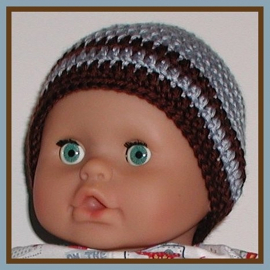 Blue And Brown Stripes Baby Boys Hat