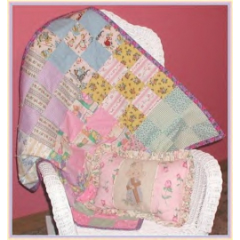 Mint Green Pink Blue Lavender Baby Quilt