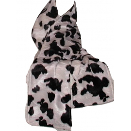 Black And White Cow Spots Faux Fur Long Scarf