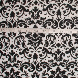 Black Damask Cotton Quilt Fabric