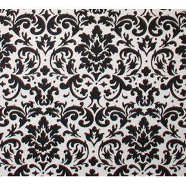 Black White Damask Cotton Fabric