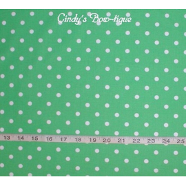 Light Green Polka Dot Cotton Fabric