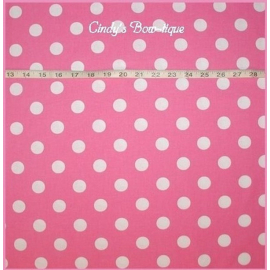 Bright Pink Polka Dot Cotton Fabric