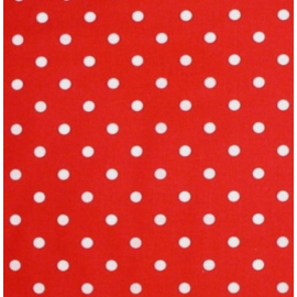 Red And White Polka Dot Cotton Quilting Fabric