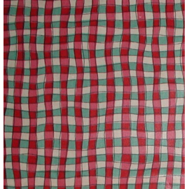 Red Green Gingham Cotton Fabric