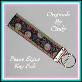 Hippie Peace Signs Key Fob