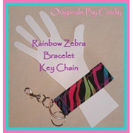 Bright Zebra Colors Key Fob