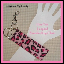 Pink Leopard Wristlet Key Fob
