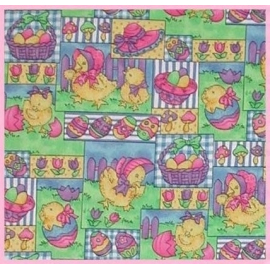 Lime Green And Pink Easter Fabric